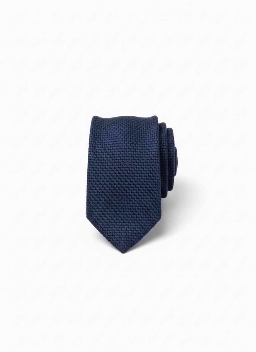 Italian Silk Knit Tie - Midnight Blue